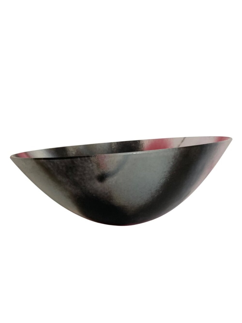Suzanne Chudnoff Glass Round Bottom Bowl Pink Black Gray And White